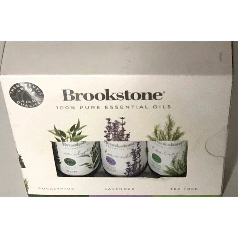 Aromatherapy Brookstone Essential Oil Set 3-Pack Euc Lavender Tea Tree 10mL Each